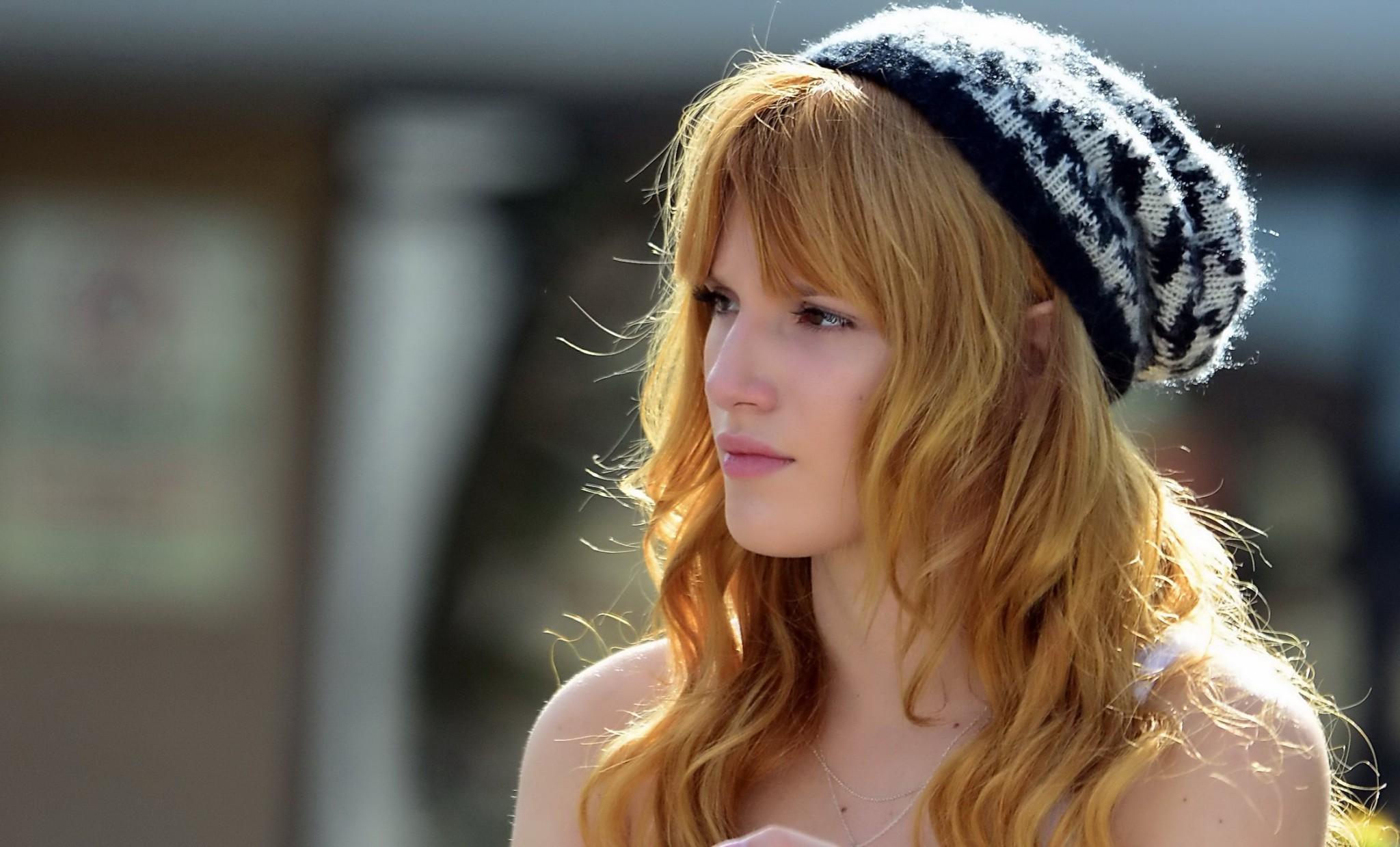 16P Bella Thorne wearing see-through to bra top and jeans out in Studio City