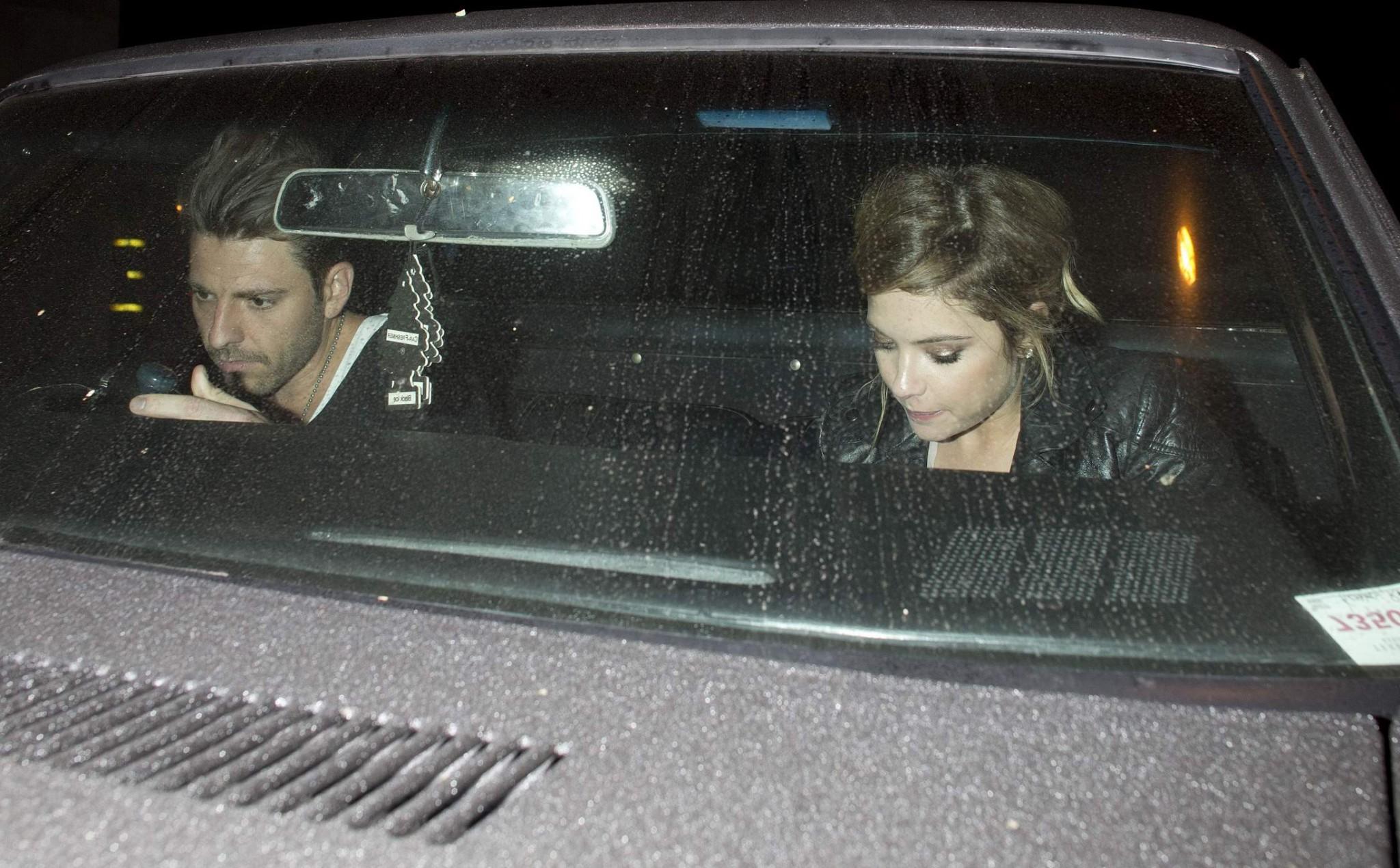 16P Ashley Benson see through to bra outside Craigs Restaurant in West Hollywood