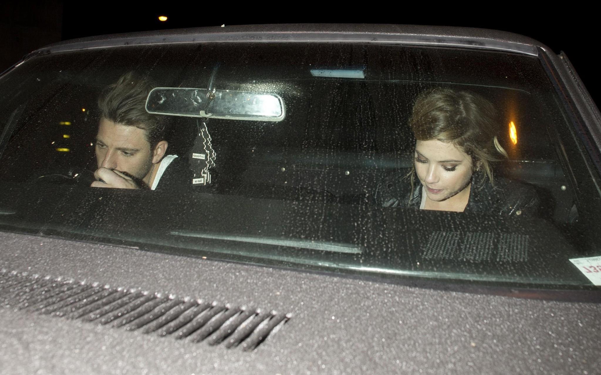 16P Ashley Benson see through to bra outside Craigs Restaurant in West Hollywood