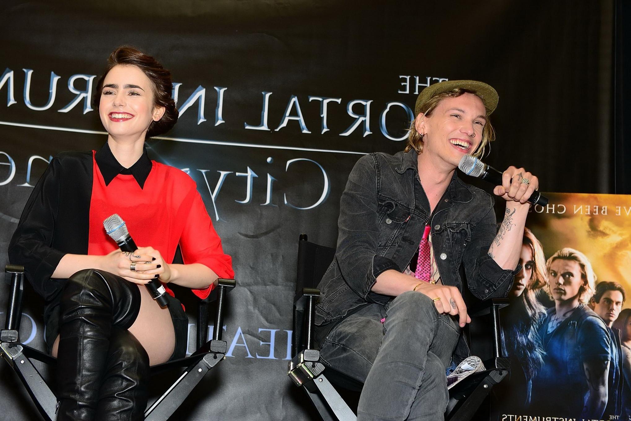 16P Lily Collins leggy and see-through to bra at The Mortal Instruments signing in P
