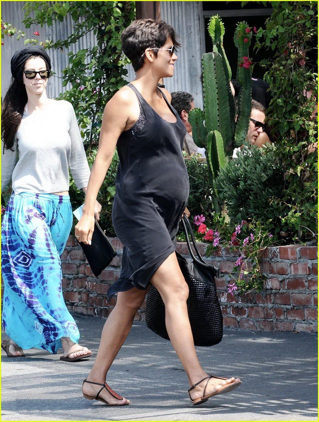 16P Halle Berry pregnant  busty out for shopping in Los Angeles