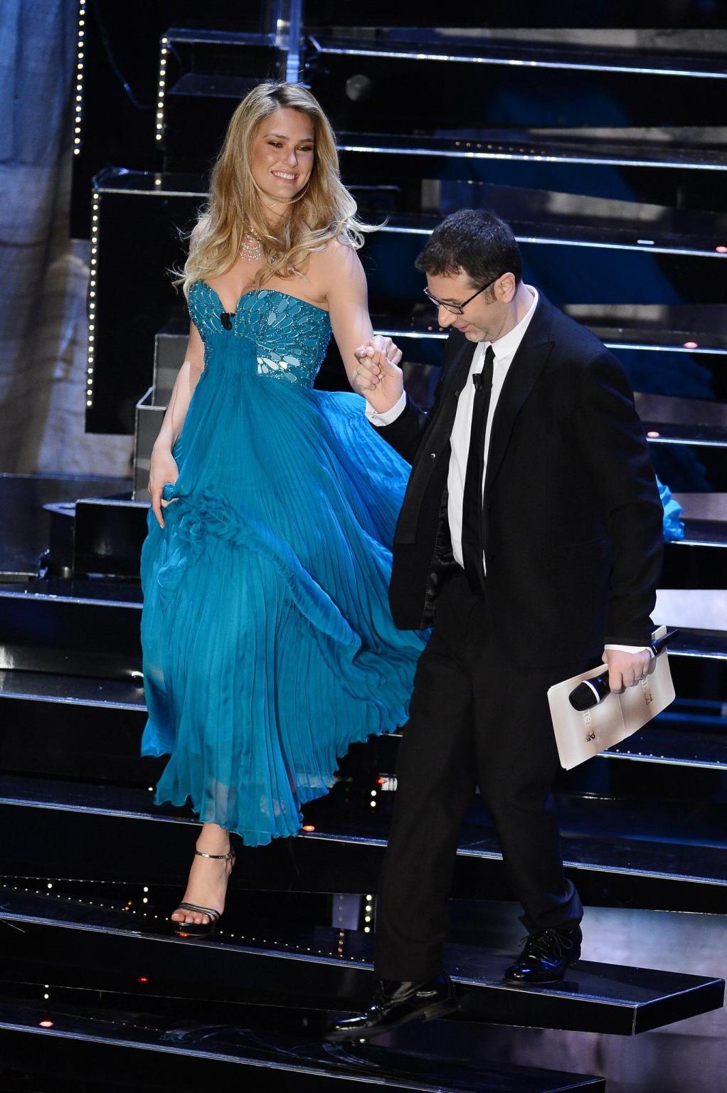 10P Bar Refaeli showing huge cleavage at 63rd Sanremo Song Festival 