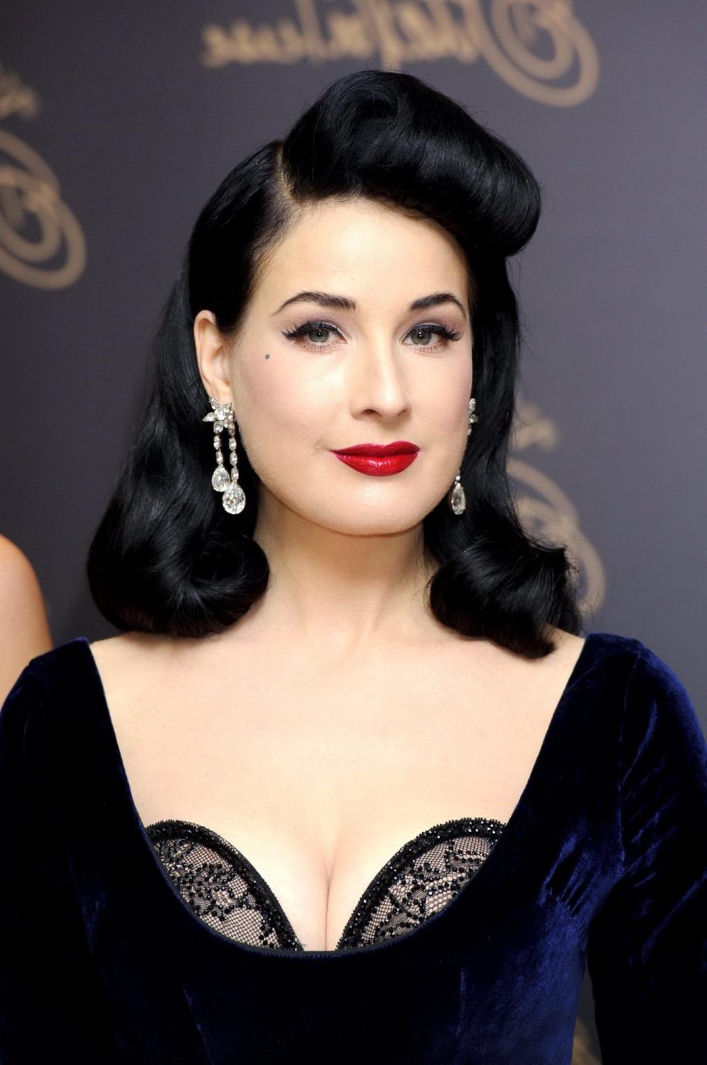 10P Dita Von Teese bra peak at the launch of her lingerie line range at Debenhams in