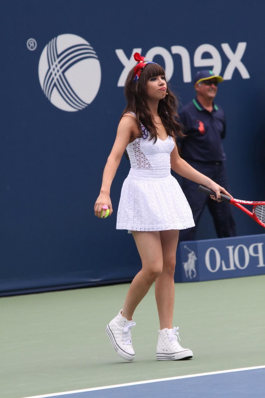 10P Carly Rae Jepsen flashing her Victorian panties at USTA National Tennis Center i