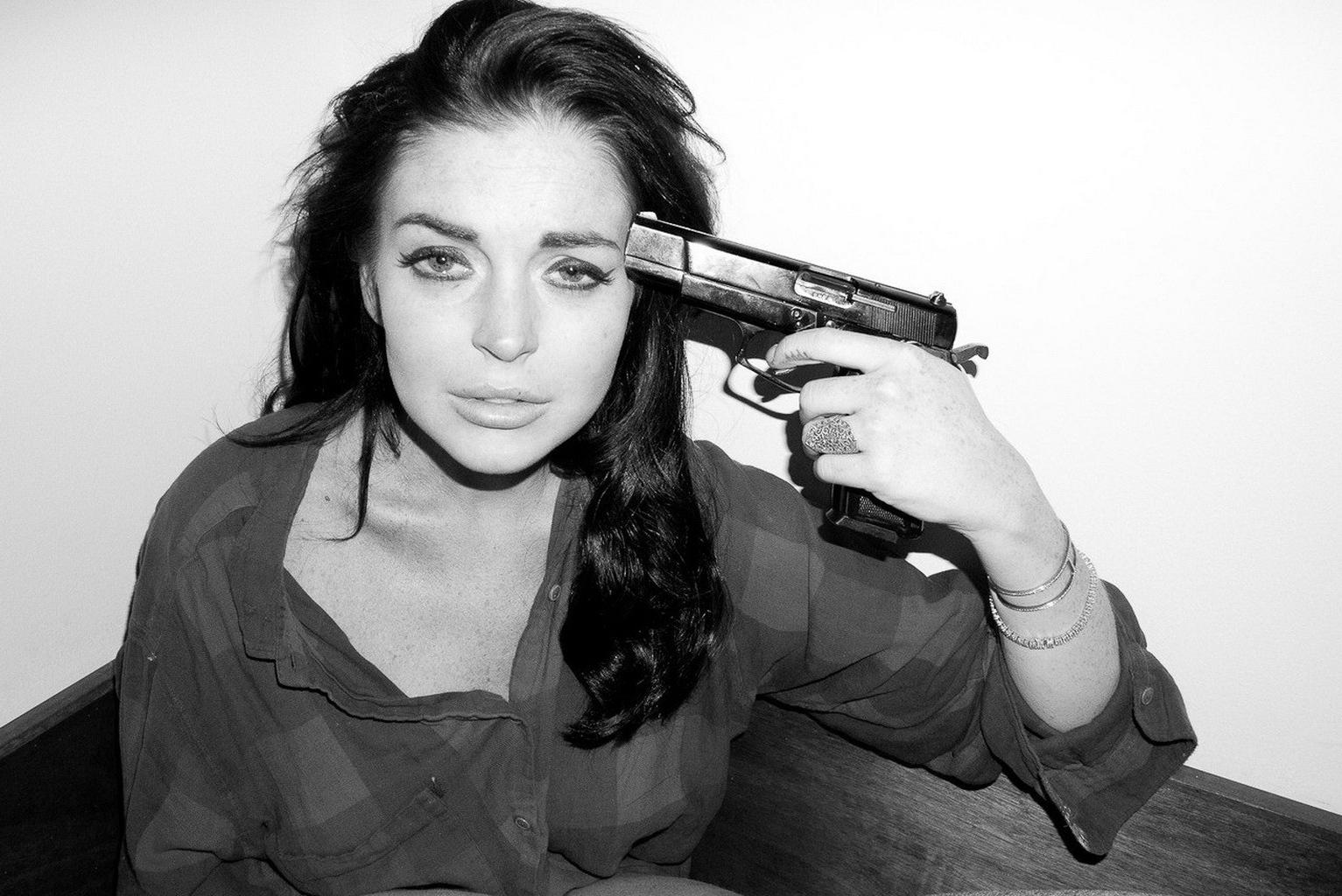 10P Lindsay Lohan showing boobs in see through bra for Terry Richardson photoshoot