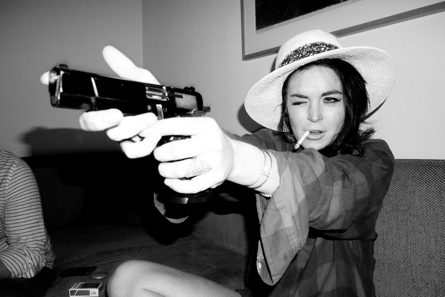 10P Lindsay Lohan showing boobs in see through bra for Terry Richardson photoshoot