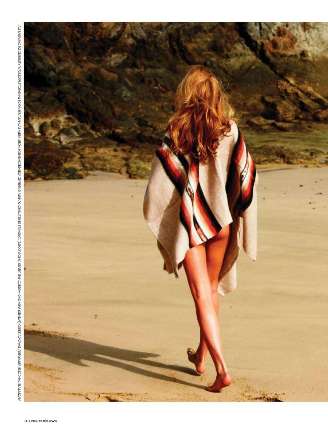 10P Bar Refaeli showing ass but hiding boobs in May 2012 issue of Elle Spain