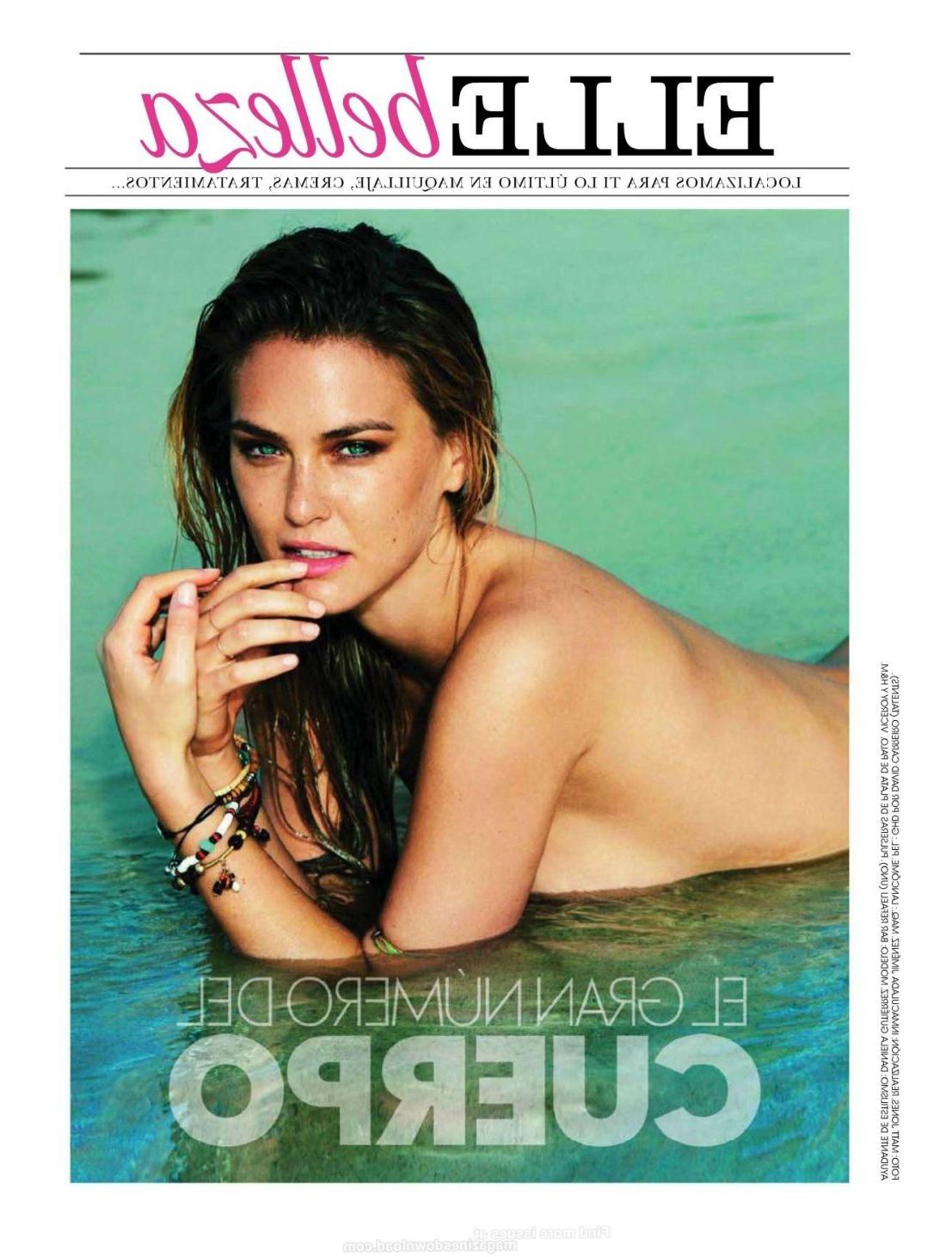 10P Bar Refaeli showing ass but hiding boobs in May 2012 issue of Elle Spain