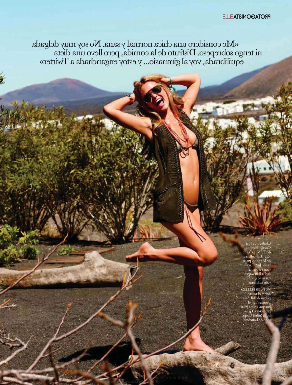 10P Bar Refaeli showing ass but hiding boobs in May 2012 issue of Elle Spain