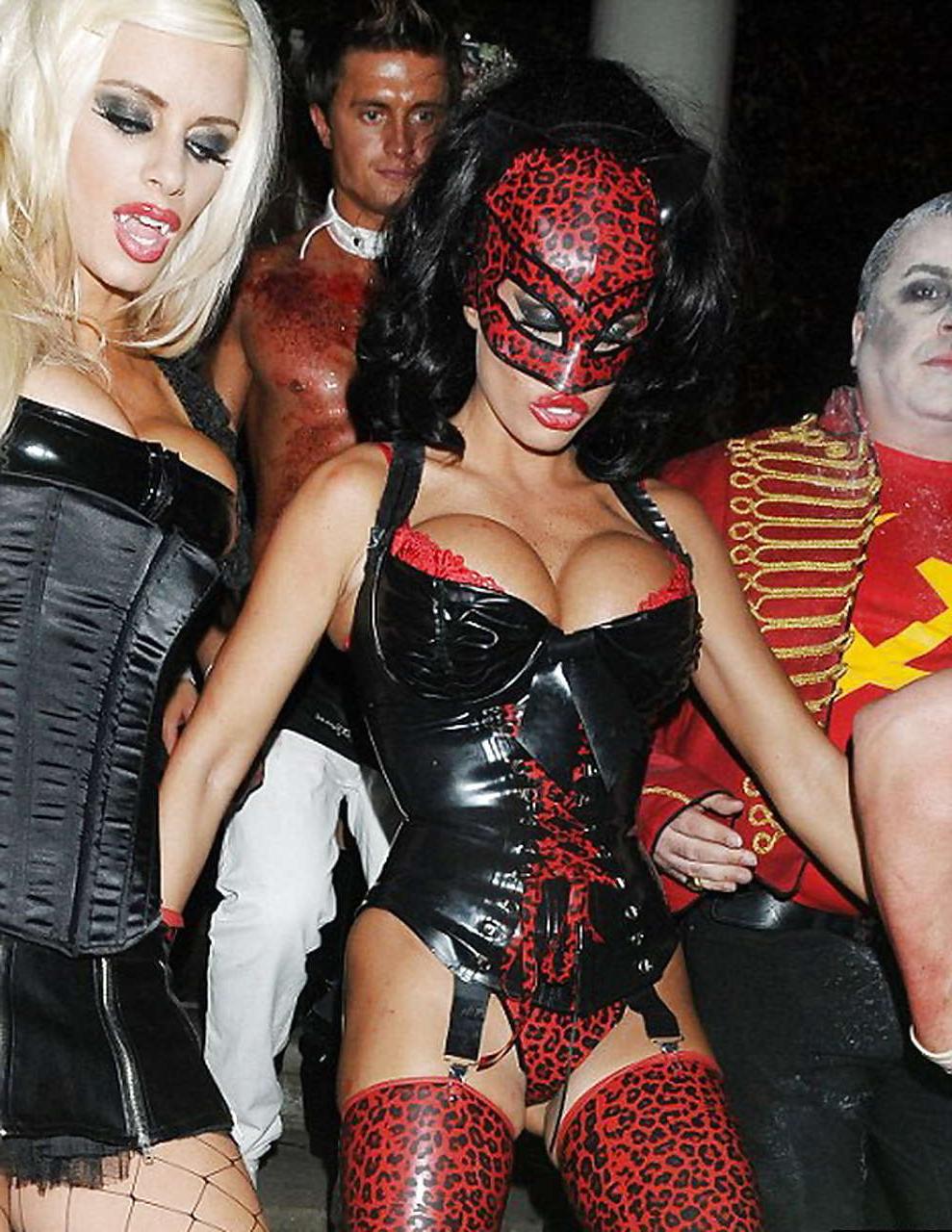 16P Katie Price showing bra and panties in see thru dress paparazzi photos