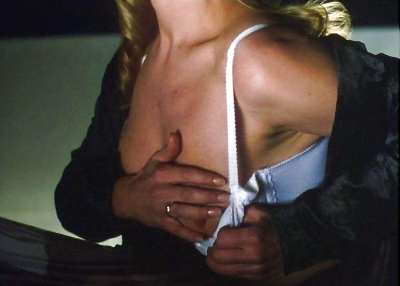16P Deborah Kara Unger showing her hairy pussy and getting tits out from bra