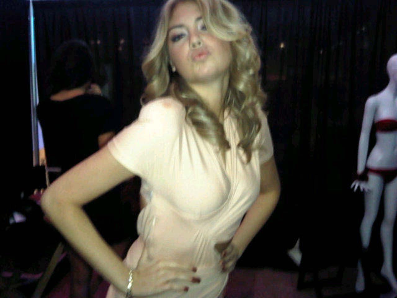 16P Kate Upton in panties and bra and almost showing her nice big boobs
