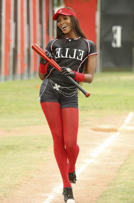 15P Black celebrity Naomi Campbell in some great baseball lingerie