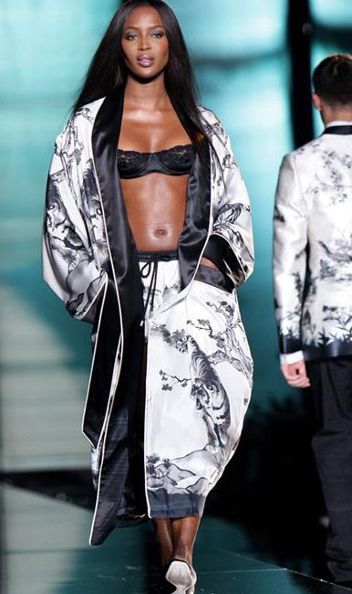 15P Black celebrity Naomi Campbell in some great baseball lingerie