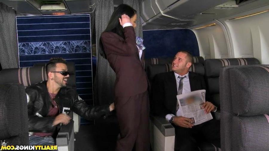 16P Flight attendant Tanya Tate fucked hard in a plane