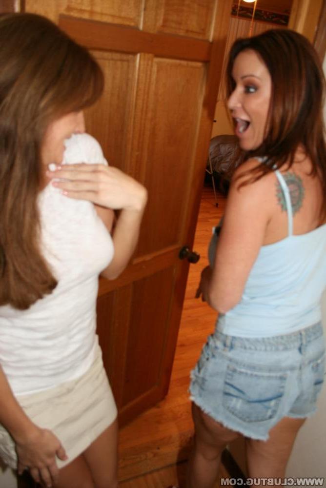 16P Two sexy milf chicks give a very hot cfnm handjob