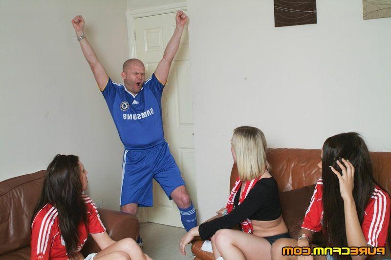 17P Football fans write slogans on cock