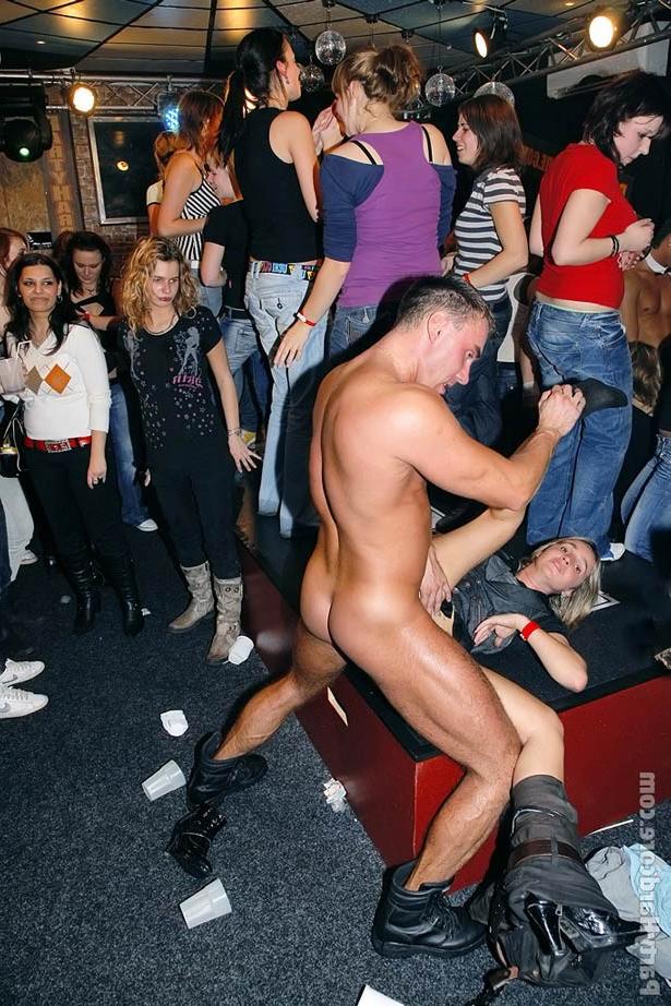 19P Girls next door creamed by male strippers at monster orgy