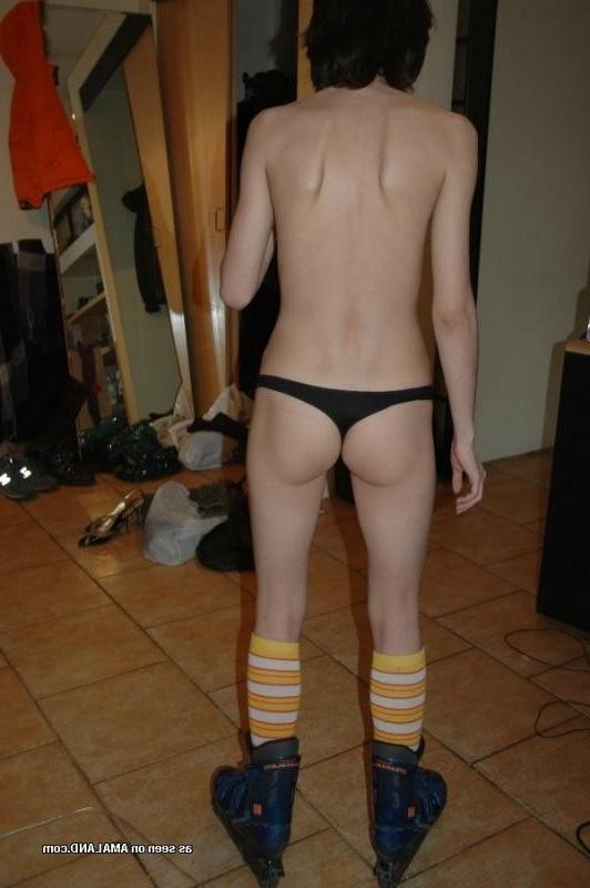 15P Skinny wife posing topless during a vacation with hubby