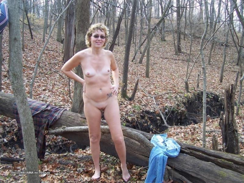 15P Blonde exhibitionist wife showing off her cunt outdoors