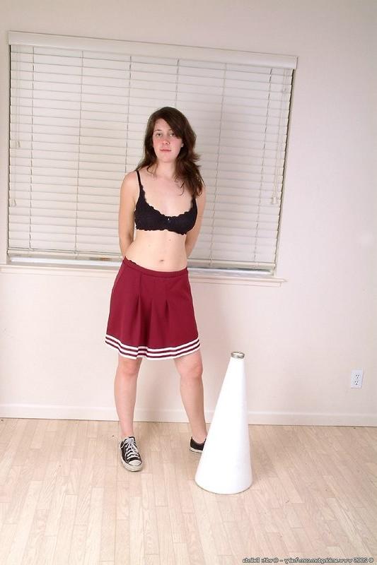 15P Big pussy girl strips off her cheerleader uniform