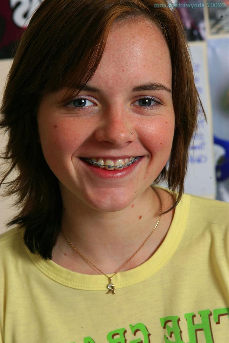 16P Amateur teen with braces fingers her meaty pussy lips