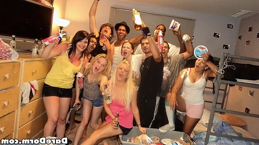 12P Super hot lesbians in a college dorm room masturbate together then dildo fuck in
