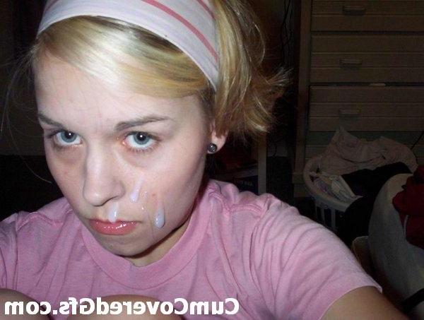 10P Lovely teen girlfriends taking big facial cumshots