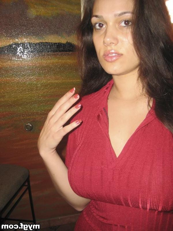 15P Busty Latina girlfriend spreads legs for cumshot on shaved pussy