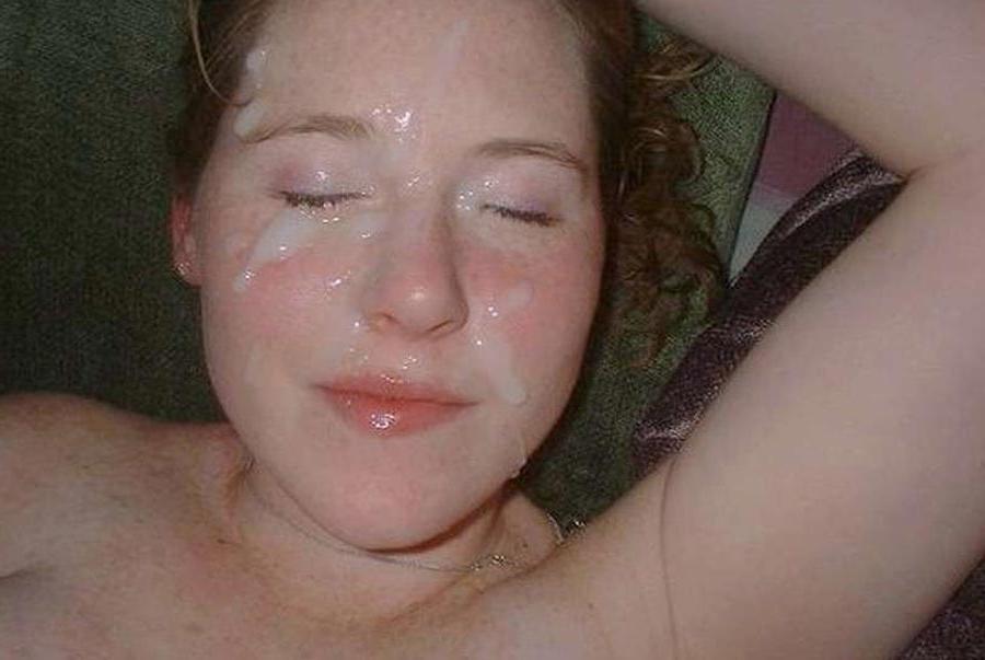 15P Real amateur girlfriends taking sticky facials