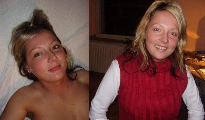 19P Home made pics of housewives receiving sticky facial cumshots