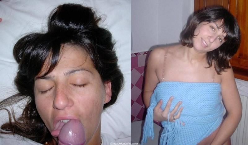 19P Home made pics of housewives receiving sticky facial cumshots