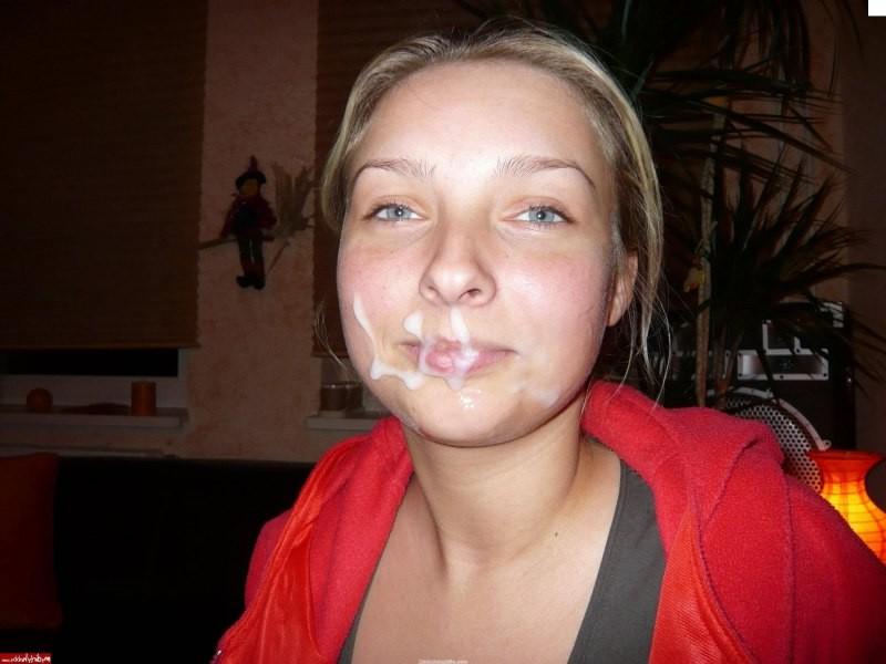 19P Home made pics of housewives receiving sticky facial cumshots