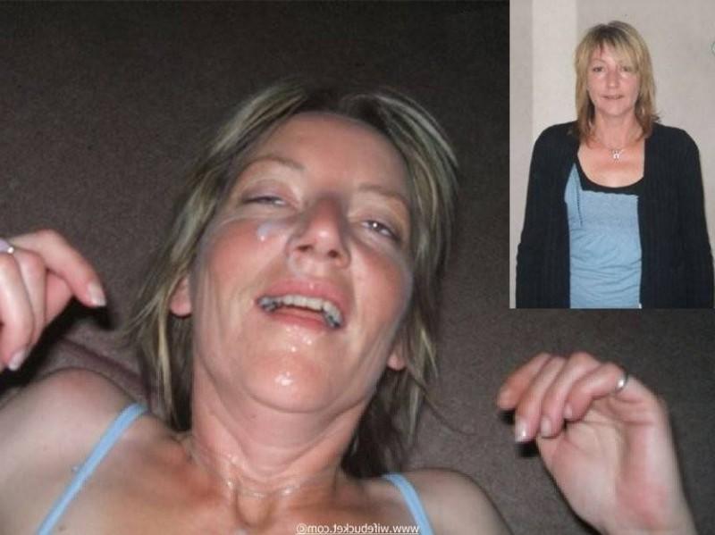 19P Home made pics of housewives receiving sticky facial cumshots