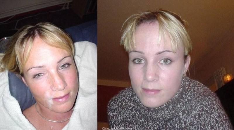 19P Home made pics of housewives receiving sticky facial cumshots