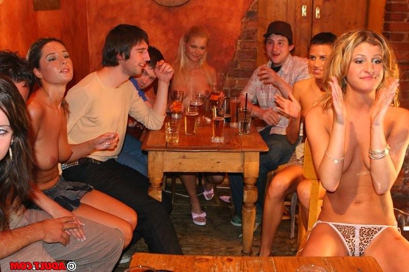 16P Drunk slut babes hardcore bar orgy sex party &amp;amp; facial cumshots