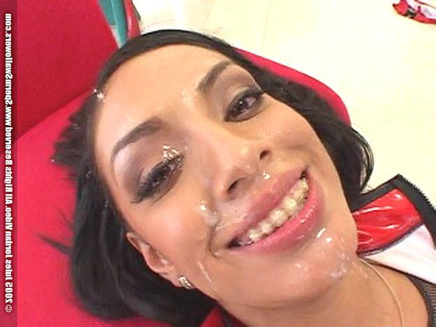12P Black hottie blowing three fat cocks and swallowing a ton of cum