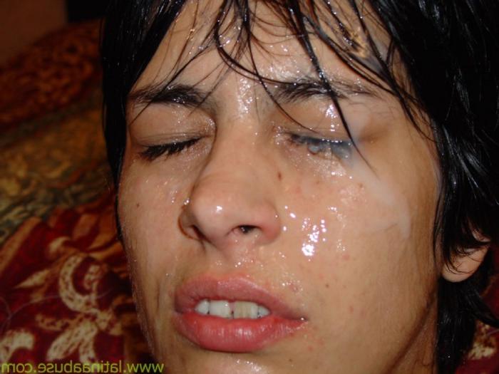 20P Fucked up looking latina cum face fucked hard