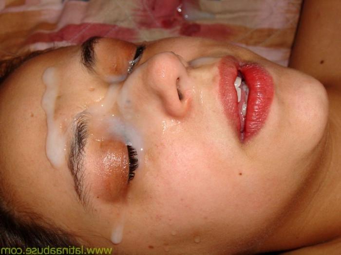 20P Face fucked latina teen ends up with sperm blasted face
