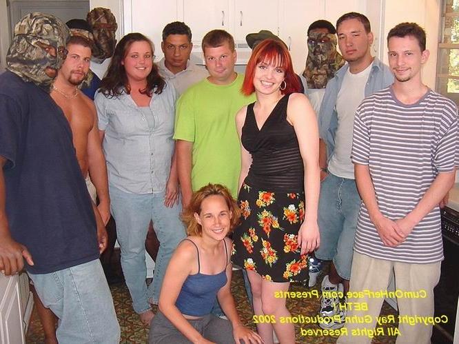 16P Redhead girl gangbang and messy facial
