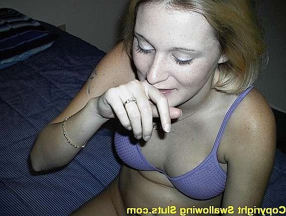 16P Dirty blonde teen in thong panties sucks cock in a hotel room