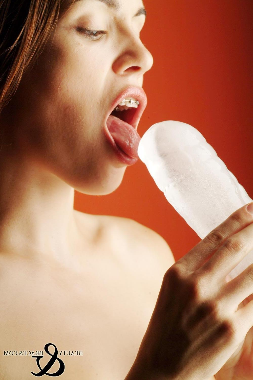 16P Sexy teen with braces sucks a big wet cocksicle
