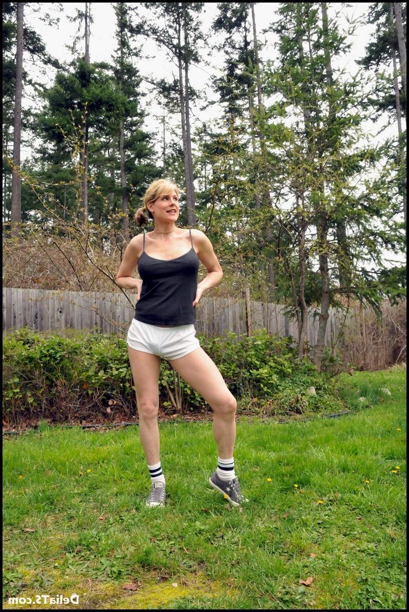 15P TGirls shecock pokes out of tiny white soccer shorts