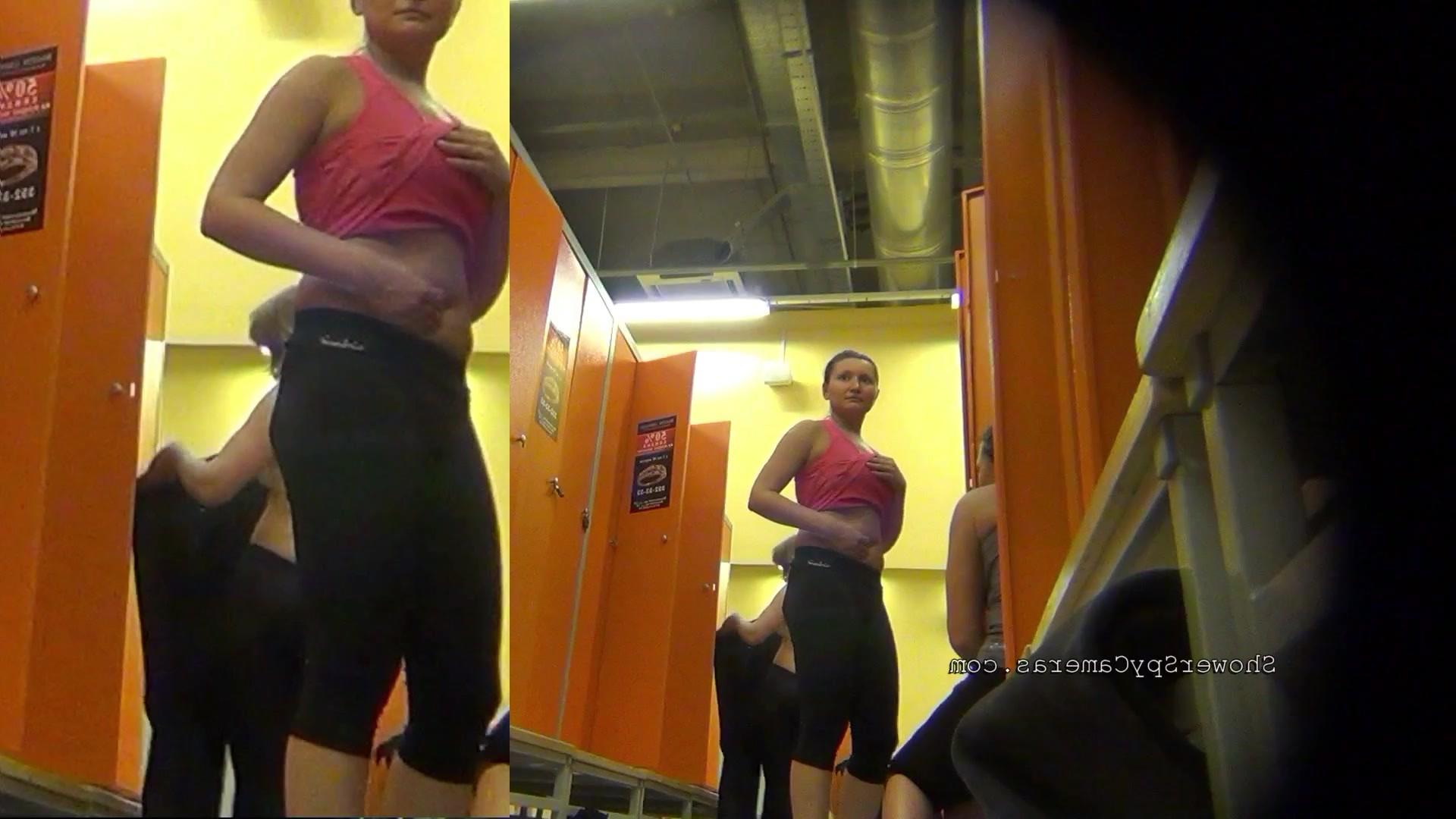 12P Young teenagers undress in the public locker room