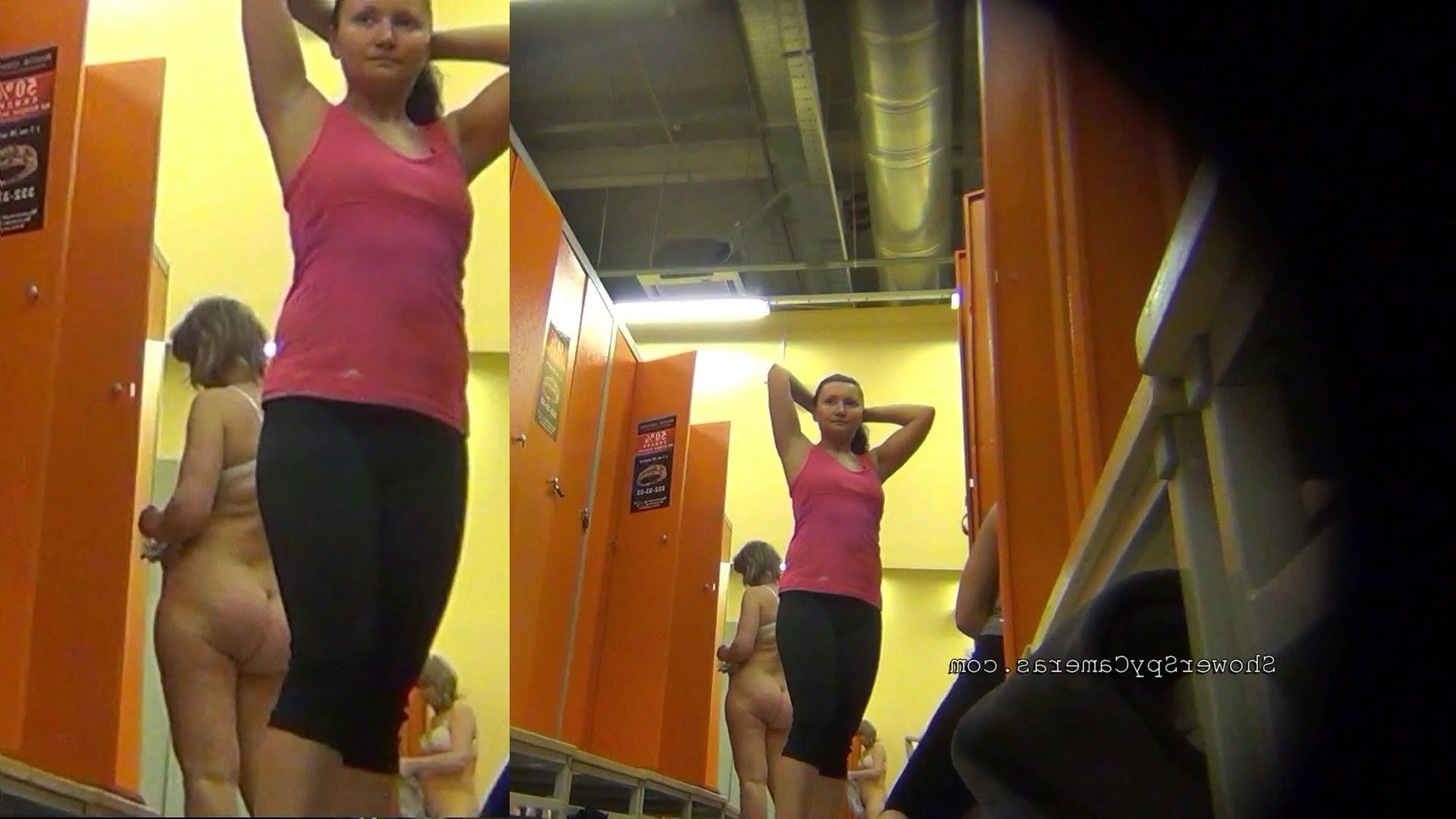 12P Young teenagers undress in the public locker room