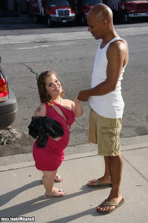 15P Hot white midget fucking a black stud in interracial action