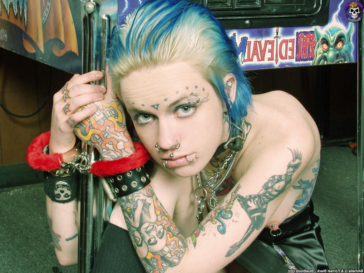 15P Tattoo punk gets stripped and chained up