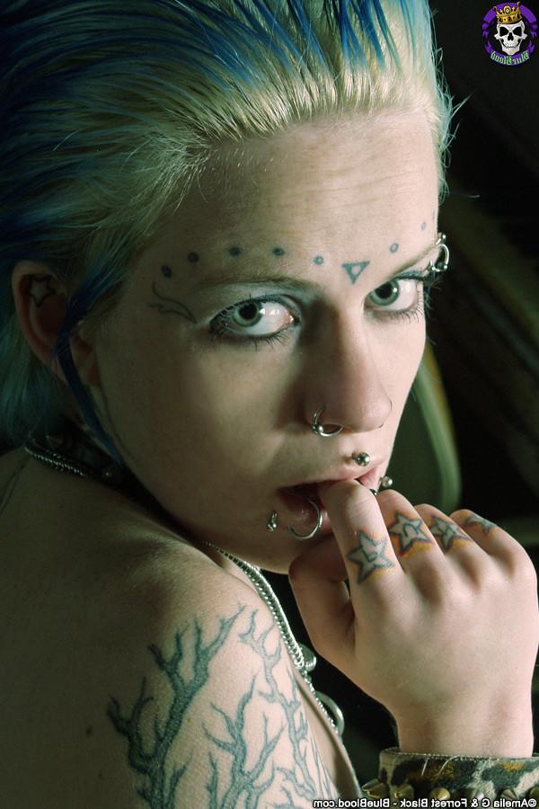 15P Tattoo punk gets stripped and chained up