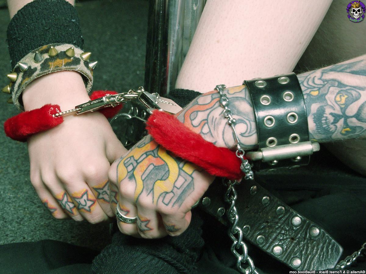 15P Tattoo punk gets stripped and chained up