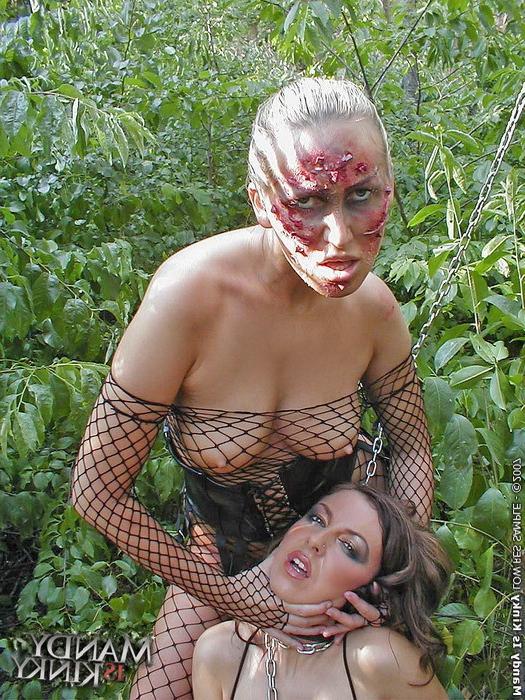 15P Kinky girl posing with her mistress in the nature